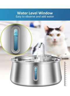 Generic Stainless Steel Pet Fountain, 4L/134Oz Cat Water Fountain, Dog Water Dispenser,Water Level Window and LED Light Ultra-Quiet Pump,Cat Dog Multiple  Automatic Pets Fountain for Drinking  - Image 4