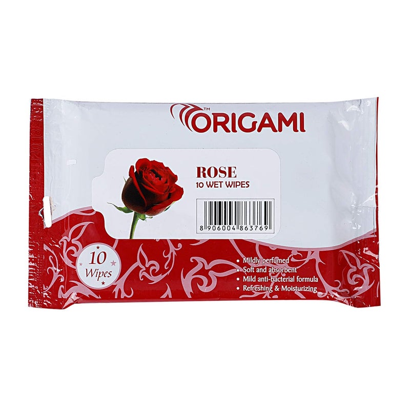 Origami Wet Wipes/Wet Tissue/Wet Facial Tissue - 15x20cm- 10 Pulls Per Pack - Pack of 10-100 Wipes - Assorted Fragrances - Image 3