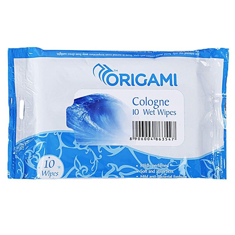 Origami Wet Wipes/Wet Tissue/Wet Facial Tissue - 15x20cm- 10 Pulls Per Pack - Pack of 10-100 Wipes - Assorted Fragrances - Image 4