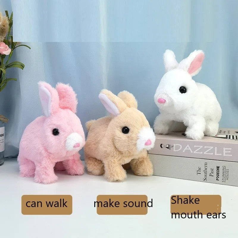 Y&D Stuffed Animal Toys Electric Rabbit Walk and Shake Ears with Sound for Bunny Plush Toys Kids - Image 3