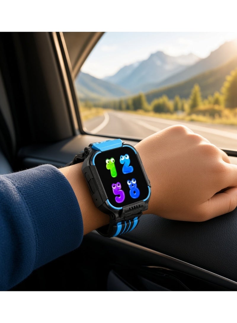 Smartbarry C006Pro 5G Kids Smart Watch 2.01 Inch HD Touchscreen with GPS Tracking, 680mAh Battery, Removable Strap, 5G SIM Support, Digital Smartwatch for Boys & Girls, Interactive Calling Watch, Black Blue - Image 5