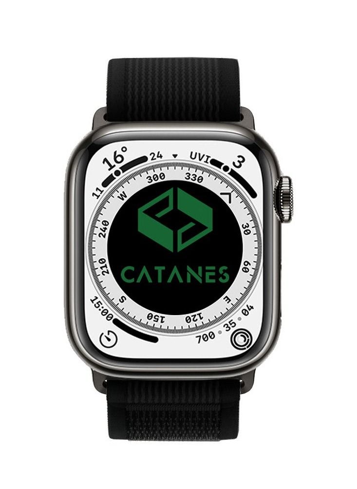 CATANES - Apple Watch Trail Band 38mm 40mm 41mm Nylon Woven Sport Strap for iWatch Series Ultra/8/7/SE/6/5/4/3/2/6 Black - Image 1