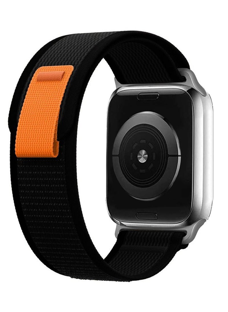 CATANES - Apple Watch Trail Band 38mm 40mm 41mm Nylon Woven Sport Strap for iWatch Series Ultra/8/7/SE/6/5/4/3/2/6 Black - Image 1