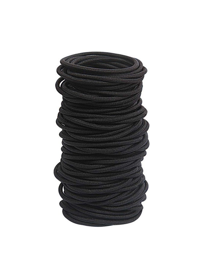 GOSICUKA 120 pcs Black Hair Elastic for Thick and Curly No Metal Hair Ties Value Pack (3mm) - Image 1