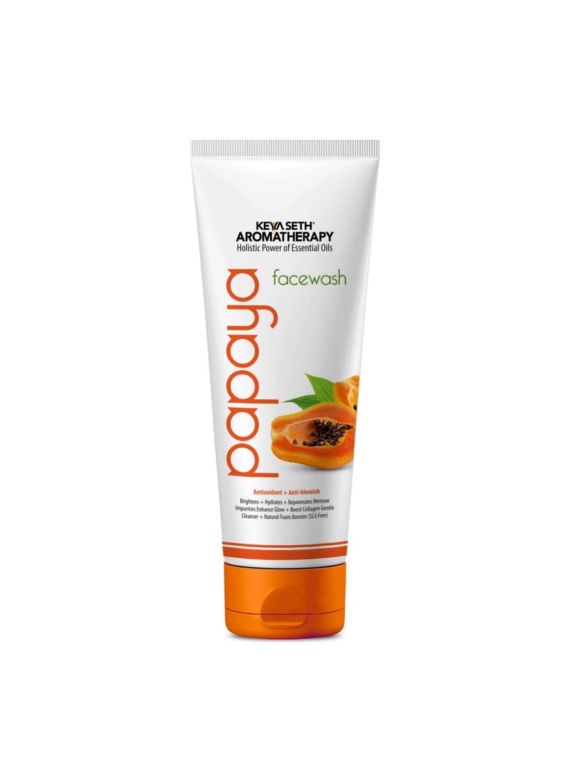 KEYA SETH AROMATHERAPY, DEVICE OF DROP Keya Seth Aromatherapy Papaya Facewash Papaya Extract  Vit E Enriched Mild Foaming SLS Free Gentle Cleanser Brightening  Anti Blemish 100ml  - Image 1