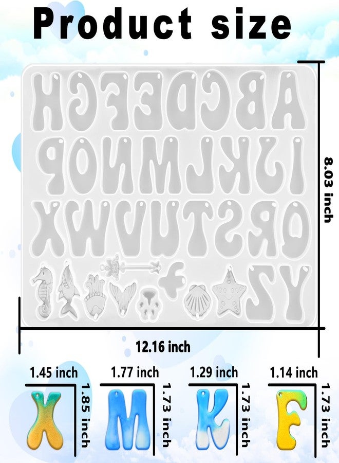 ZQYSING Alphabet Resin Molds with Hole, Reversed Alphabet Silicone Molds for Epoxy Resin, Letter Resin Molds for Keychain Jewelry Pendant Making - Image 4