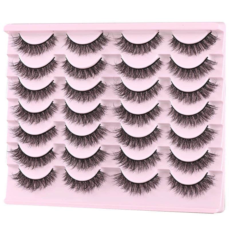 FARRED Natural Lashes Short Eyelashes Wispy False Mink Lash Pack 14 Pair Natural Look Fluffy Cat Eye Strip Eyelash Small Fake Lashes Full PestaÃ±as Sets for MUA and Beginners Daily Makeup (F1 | 8-14mm) - Image 3