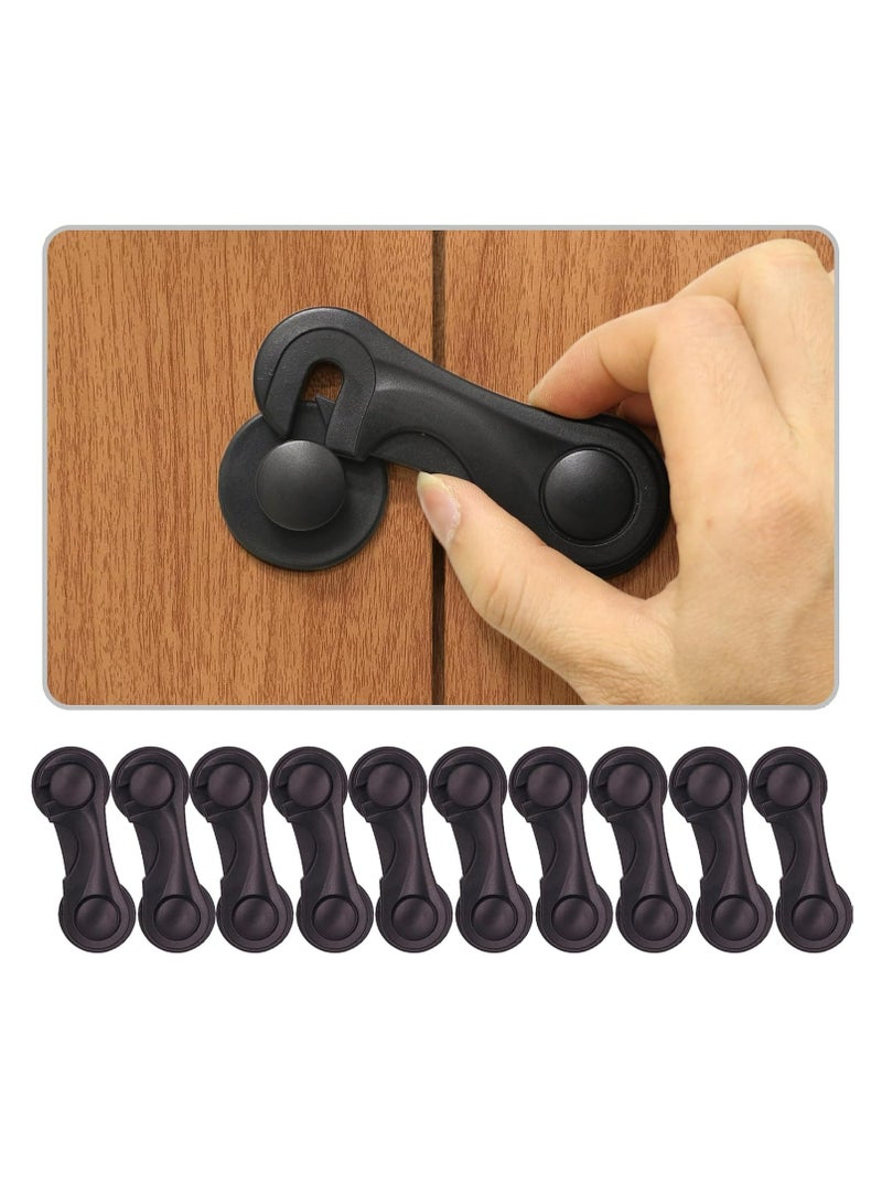 Oasisgalore Child Safety Cabinet Locks with Adhesive, Baby Proofing Latches Locks for Cabinets and Drawers(Black)  - Image 1
