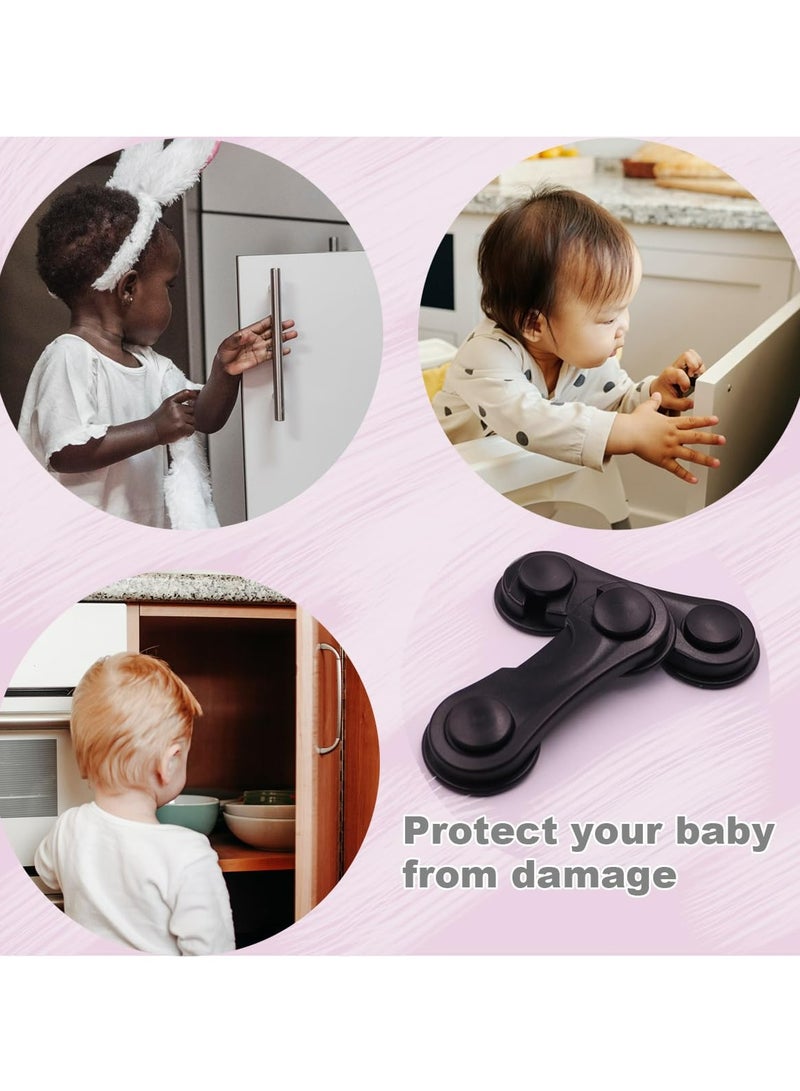 Oasisgalore Child Safety Cabinet Locks with Adhesive, Baby Proofing Latches Locks for Cabinets and Drawers(Black)  - Image 3