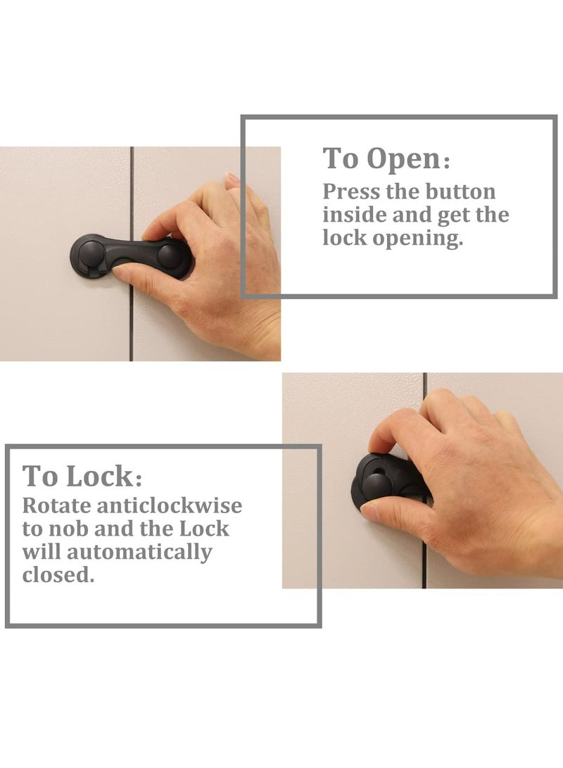 Oasisgalore Child Safety Cabinet Locks with Adhesive, Baby Proofing Latches Locks for Cabinets and Drawers(Black)  - Image 5