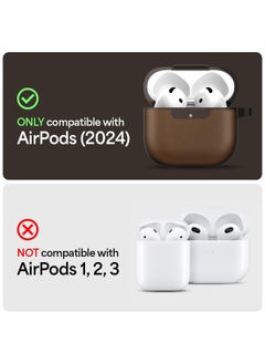 CYRILL Kajuk Compatible with AirPods 4 Case Cover Compatible with MagSafe [Shock Absorbent] with Carabiner - Saddle Brown  - Image 2