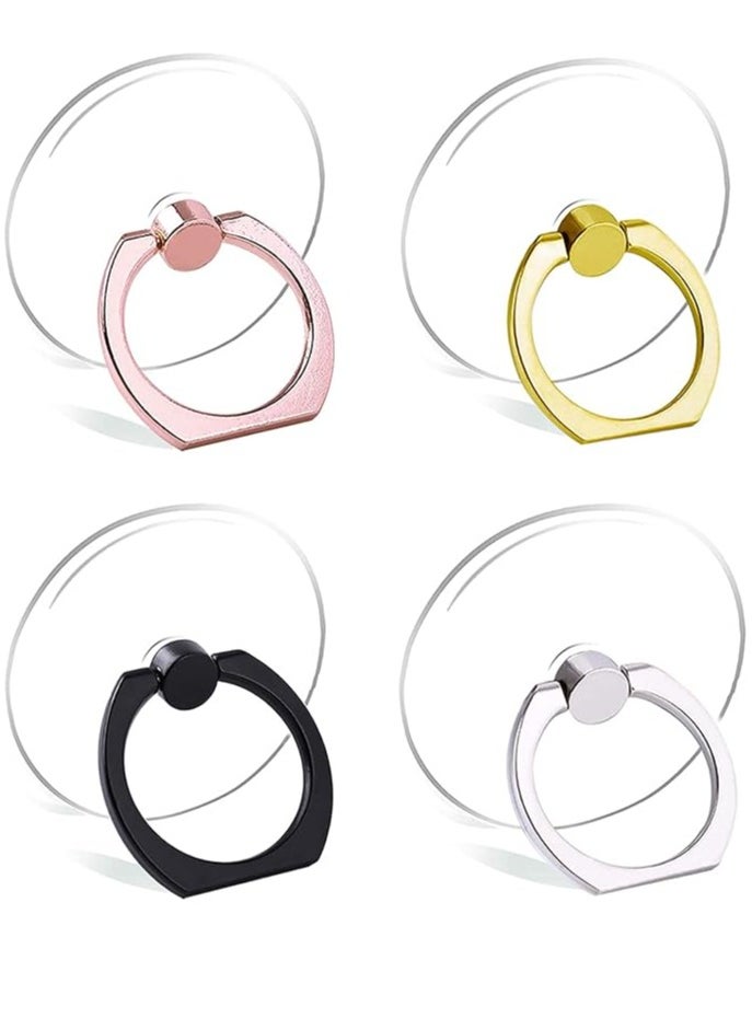 FengSVMA - Cell Phone Ring Holder Stand Transparent Finger Grip Loop 360 Degree Rotation Finger Ring Stand (Black Sliver Gold Rose Gold ) - Image 1