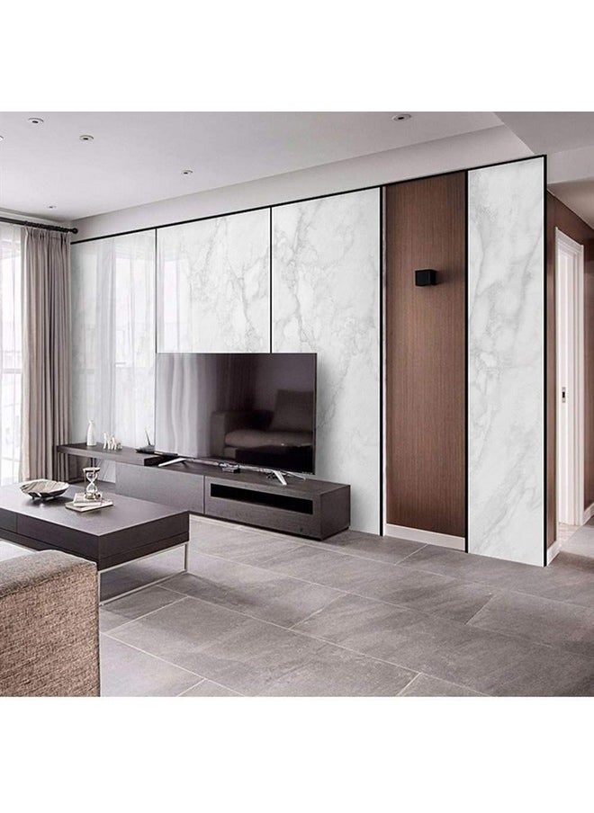 HOMEMATES - HOMEMATES Self-Adhesive Wallpaper Waterproof Old Furniture Vinyl Stickers Wooden Door Wardrobe Desktop PVC Wall Papers 30 X 304 CM- (White Marble) - Image 1