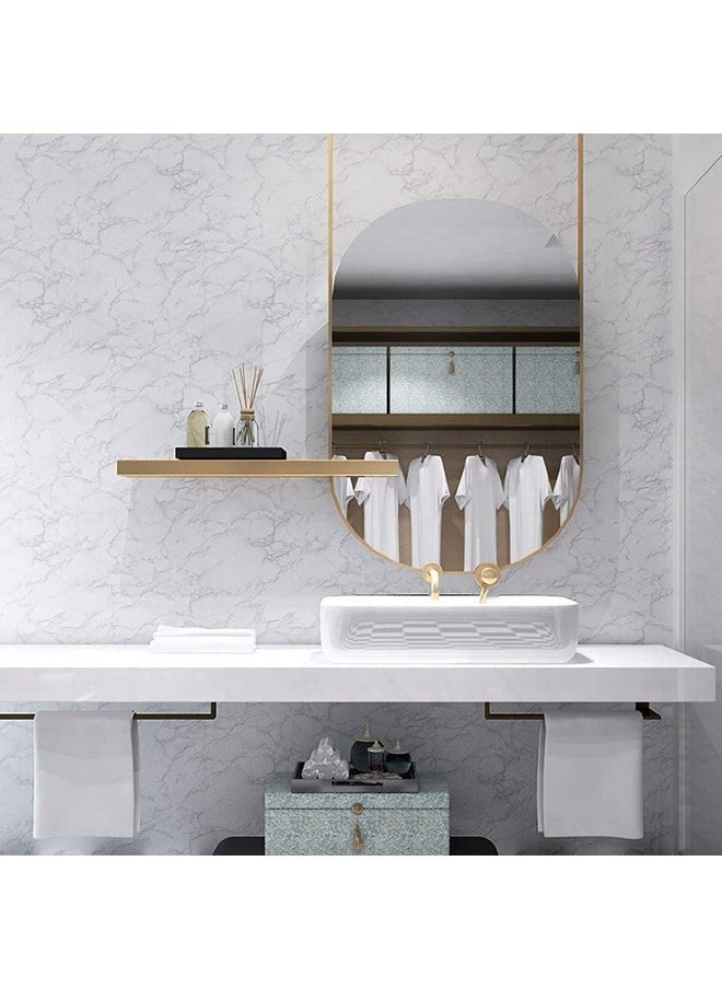 HOMEMATES - HOMEMATES Self-Adhesive Wallpaper Waterproof Old Furniture Vinyl Stickers Wooden Door Wardrobe Desktop PVC Wall Papers 30 X 304 CM- (White Marble) - Image 1