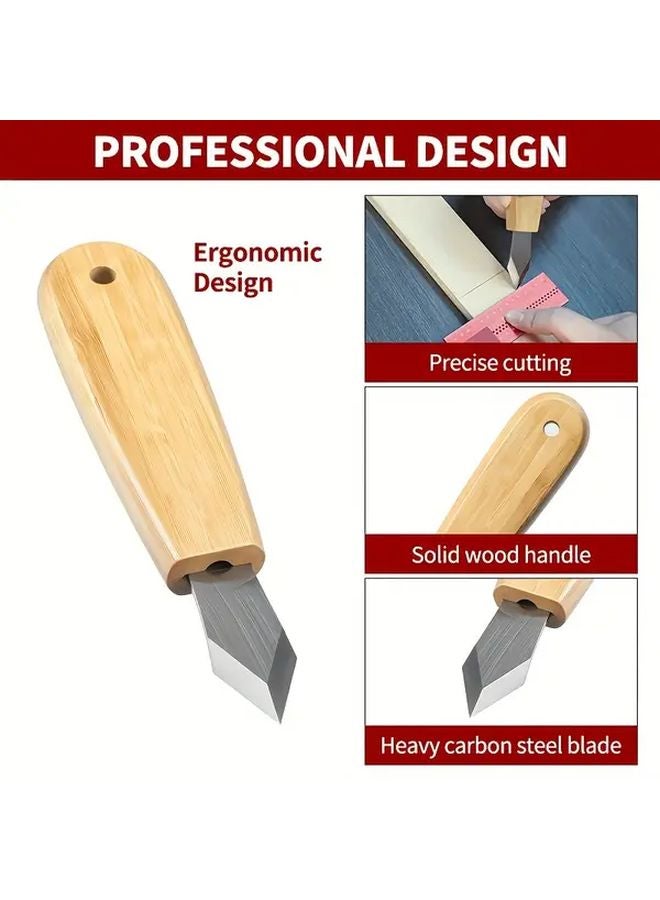 Mini Hand Saw Carving Knife Wood Handle High Carbon Steel Blade Precision Cutting Woodworking DIY - Image 3