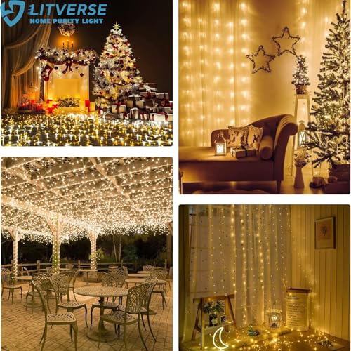 LITVERSE Solar String Fairy Lights inbuilt 1200 mAh Battery | 24 Meter 240 LED Waterproof Ip65 Copper Wire with 8 Mode, Sturdy Quality | Outdoor Garden Christmas Tree, Diwali Lights Home Decoration - Image 4