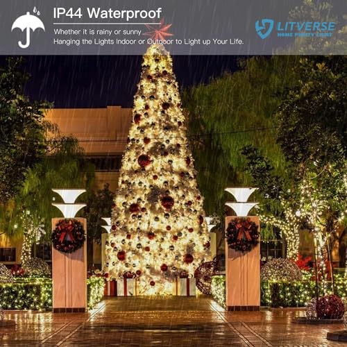 LITVERSE Solar String Fairy Lights inbuilt 1200 mAh Battery | 24 Meter 240 LED Waterproof Ip65 Copper Wire with 8 Mode, Sturdy Quality | Outdoor Garden Christmas Tree, Diwali Lights Home Decoration - Image 2