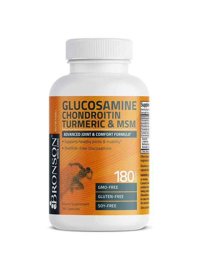 Bronson Glucosamine Chondroitin Turmeric & MSM Advanced Joint & Cartilage Formula, Supports Healthy Joints, Mobility & Cartilage - Non-GMO, 180 Capsules - Image 5