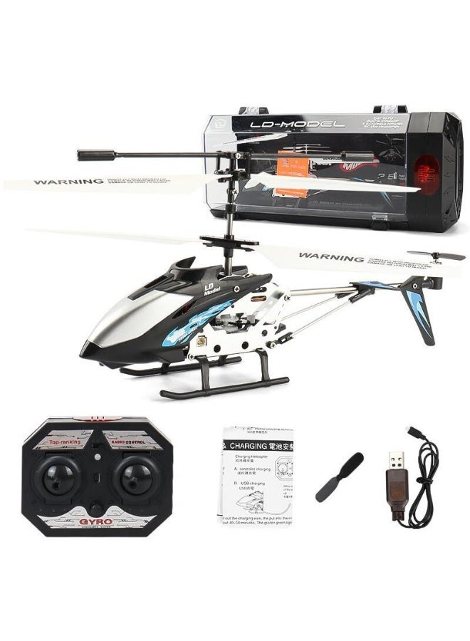 طائرة هليكوبتر يتم التحكم فيها عن بعد، هيكل من سبيكة معدنية لمقاومة الصدمات، ضوء كشاف LED، قدرة ثبات في الهواء، لعبة طائرة هليكوبتر مصغرة يتم التحكم فيها عن بعد، مناسبة للبالغين والأطفال، نموذج طائرة - Image 1