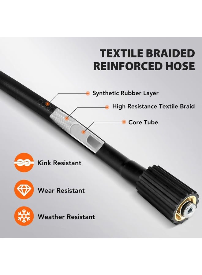 Corretic Pressure Washer Hose 3200 PSI 25 FT x 1/4 Inch, Flexible Power Washers Hose Replacement, M22-14mm Brass Thread - Image 4
