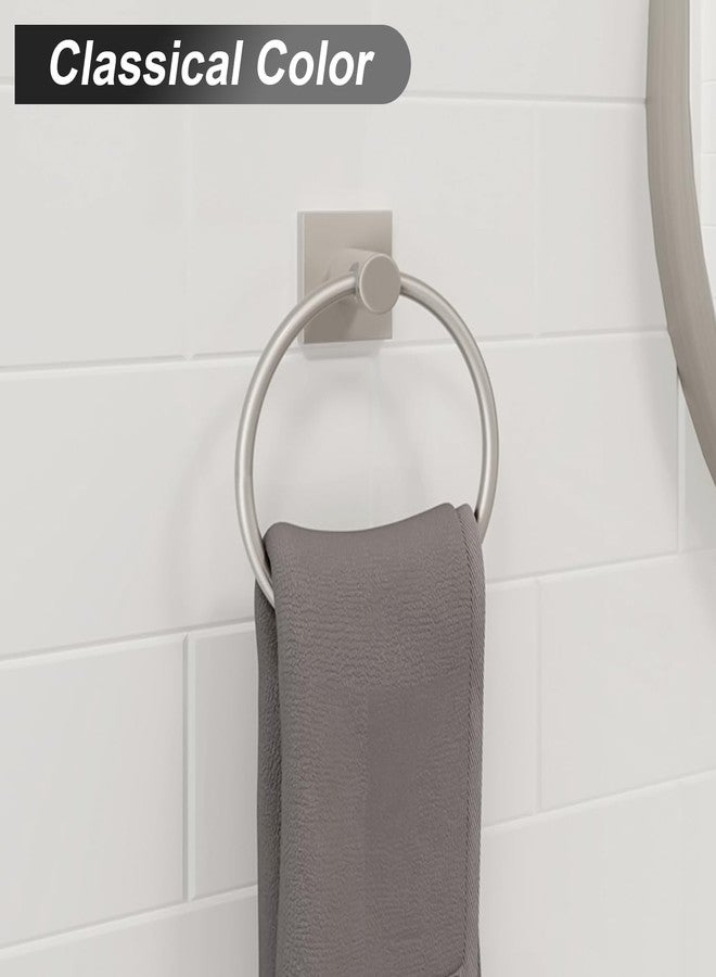 BGL Towel Ring Brushed Nickel Modern Hand Towel Ring 2 Packs for Bathroom Wall Mounted Bathroom Towel Holder Bathroom Towel Rack - Image 2