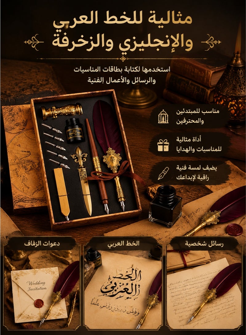 Merrystick Calligraphy Pen Set - Deluxe Feather Quill Pen Set for Beginners, Complete Calligraphy Kit with Natural Feather and High-Grade Materials, Ideal Gift for , Birthdays, Weddings - Image 4