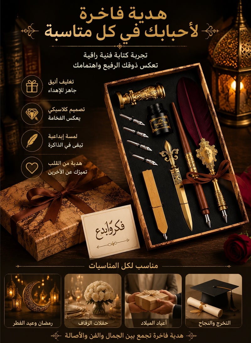 Merrystick Calligraphy Pen Set - Deluxe Feather Quill Pen Set for Beginners, Complete Calligraphy Kit with Natural Feather and High-Grade Materials, Ideal Gift for , Birthdays, Weddings - Image 5