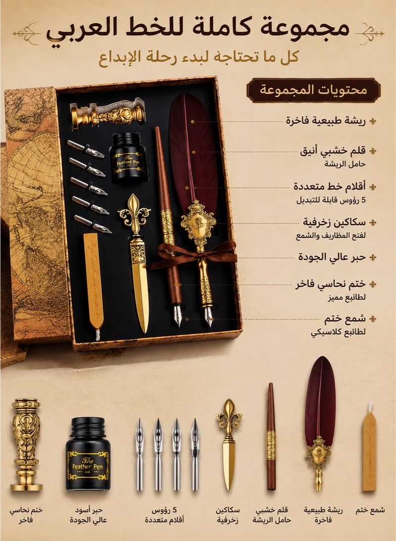 Merrystick Calligraphy Pen Set - Deluxe Feather Quill Pen Set for Beginners, Complete Calligraphy Kit with Natural Feather and High-Grade Materials, Ideal Gift for , Birthdays, Weddings - Image 2