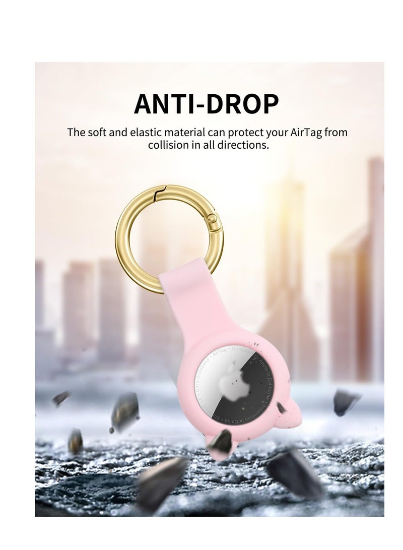 Y&D Cute Airtag Holder Air tag Keychain for AirTag Tracker, Protective Case with Anti-Lost Keychain, Anti-Drop Scratch Accessories Kids Pets Backpacks (2 Pack) - Image 2