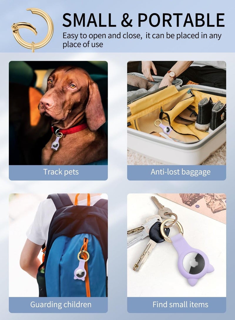 Y&D Cute Airtag Holder Air tag Keychain for AirTag Tracker, Protective Case with Anti-Lost Keychain, Anti-Drop Scratch Accessories Kids Pets Backpacks (2 Pack) - Image 5