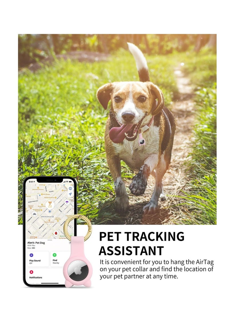 Y&D Cute Airtag Holder Air tag Keychain for AirTag Tracker, Protective Case with Anti-Lost Keychain, Anti-Drop Scratch Accessories Kids Pets Backpacks (2 Pack) - Image 3