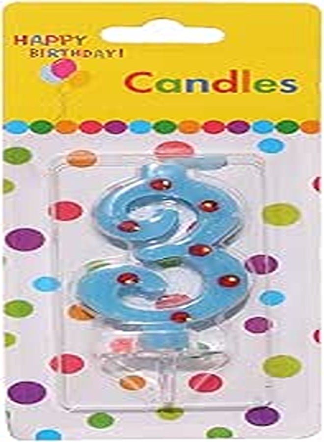 Birthday Candles Number 3 - Blue