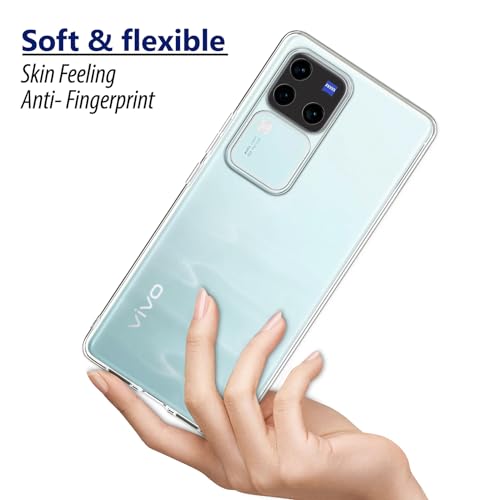 Plus Clear Transparent Back Case Cover for Vivo V30 Pro 5G | Full Device Protection | Shockproof TPU | Flexible Silicone Back Cover Case – Transparent - Image 5