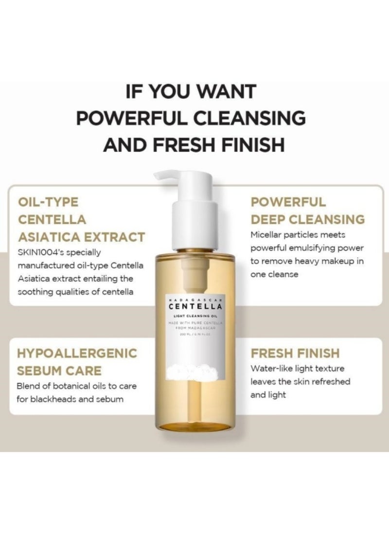 SKIN Skin1004 Madagascar Centella Light Cleansing Oil, 200ml | Deep Cleansing | Gentle and Non-Irritating Formula | Removes Makeup and Impurities | Moisturizes Skin  - Image 3