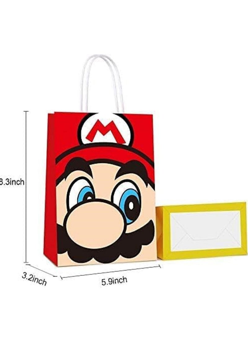 Intag - 16 PCS Party Favor Bags for Super Bros Mario Birthday Party Supplies, Party Gift Bags for Super Bros Mario Party Favors Decor Party Decor for Super Bros Mario Themed Birthday Decorations - Image 1