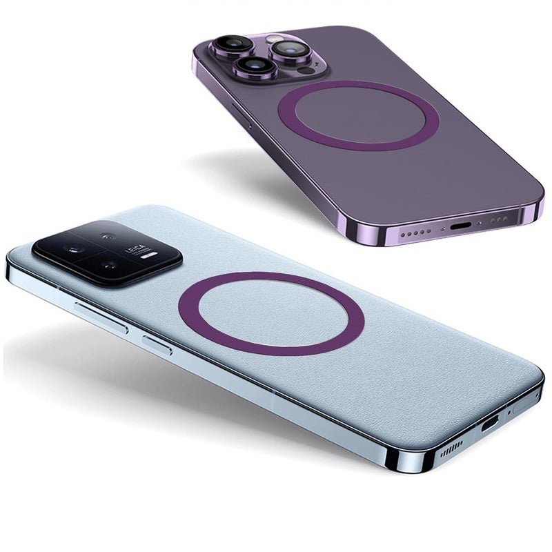 TENOC Universal Metal Ring Sticker for Magnetic Charger Compatible with iPhone/Samsung/Android All Cellphones, Magnetic Mount/Phone Holder Conversion Accessories, 3Pcs, Purple - Image 5