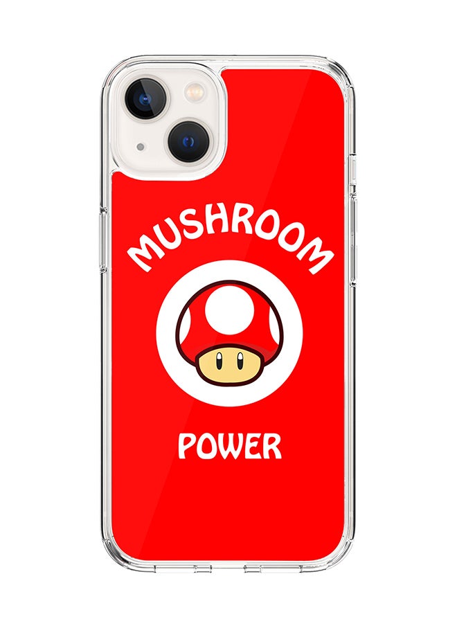 Stylizedd Classic Clear Case for Apple iPhone 15 Hybrid Soft Case Flexible Edges Anti Drop TPU PC Gel Thin Transparent Cover [ Designed for Apple iPhone 15 ] - Mushroom Power Full Print  - Image 1