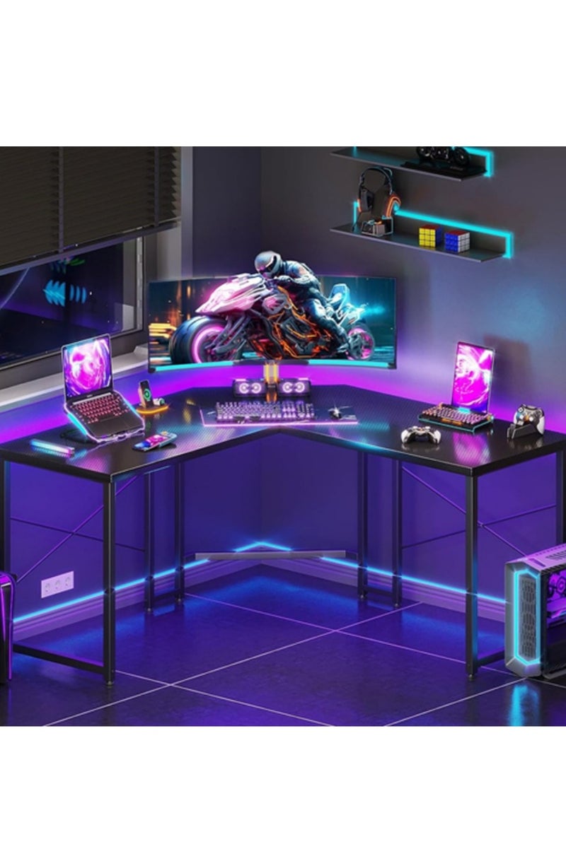Spides L-Shaped Computer Desk Corner Table Home Gaming Desk Office Writing Workstation PC Desktop Computer Table with Large Monitor Stand Sturdy Ergonomic Study Table Ideal for Home Office Student Study Spacious and Functional - Image 1