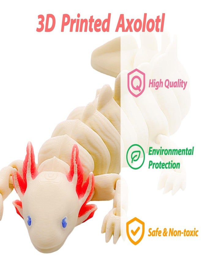 BuQueHM 3D Printed Axolotl-Flexible Articulated 3D Animals for Stress Relief & Unique Desk Decor - Image 2