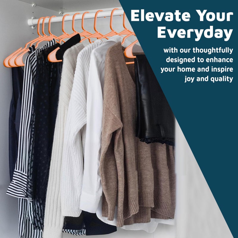 Lifemaster Plastic Clothes Hangers â€“ Heavy Duty Hanger Set, for Organizing Clothes, Dresses, and Coat, Holds Up to 5 lbs, Space-Saving Hangers with Non-Slip Shoulder Grooves, Pack of 30, Orange - Image 3