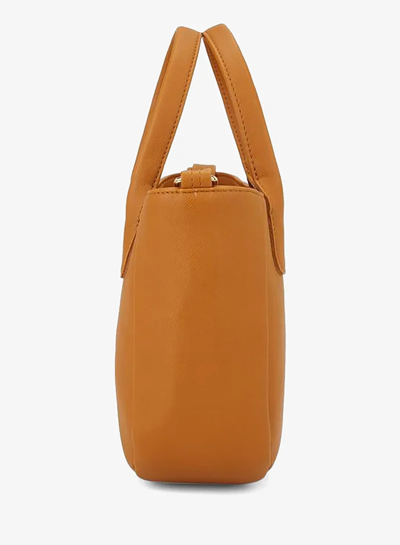 Globus  Tan Faux Leather Textured Handbag for Women | Best Price UAE
