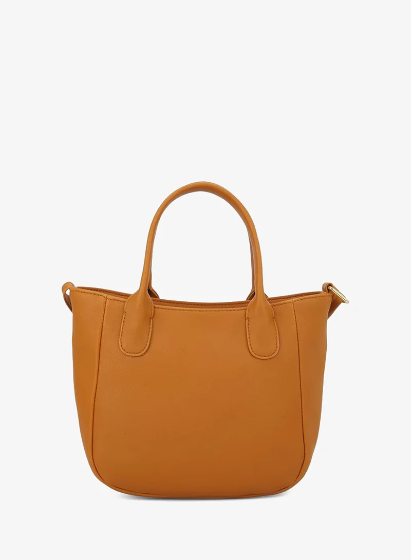 Globus  Tan Faux Leather Textured Handbag for Women | Best Price UAE