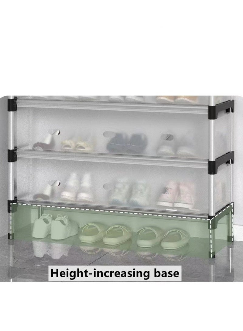 كوتيس 1-قطعة 4 طبقات بسيطة رف الأحذية الجمعية رف الأحذية منظم التخزين الفولاذ المقاوم للصدأ البلاستيك أسود / واضح 66x29x94 سم - Image 5