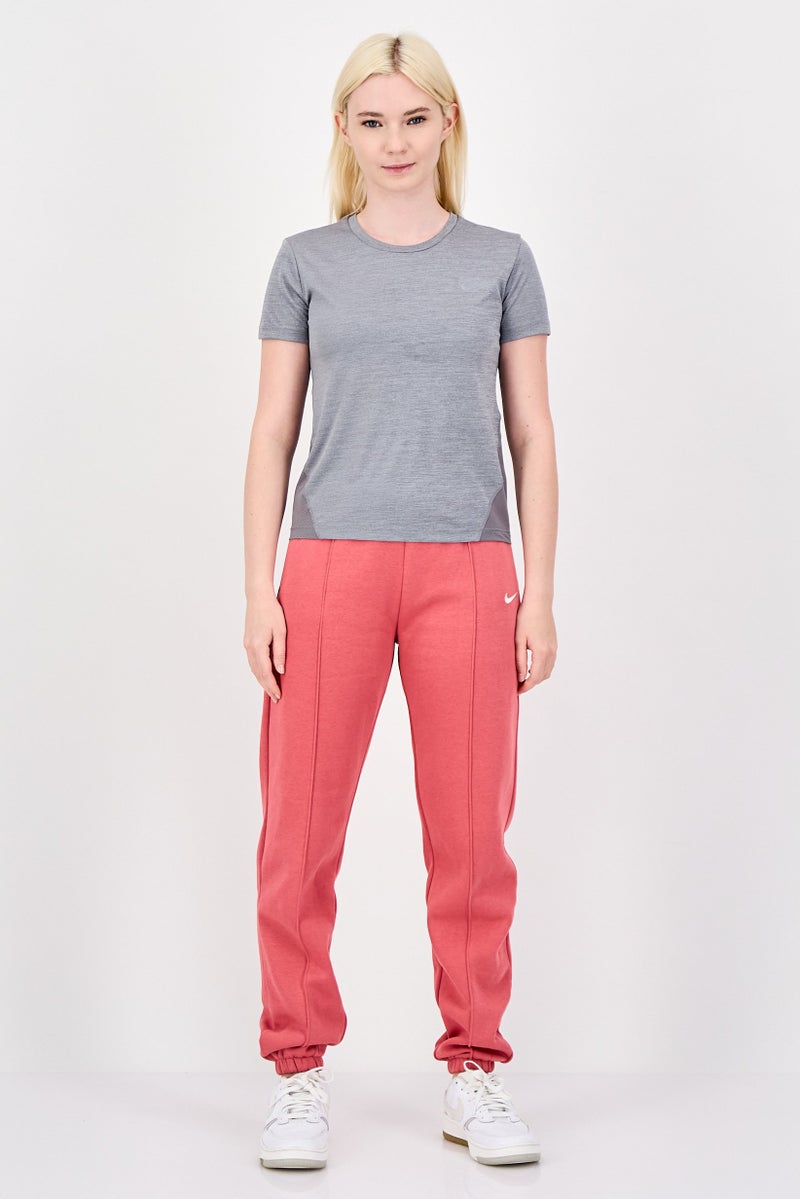 Nike Women Standard Fit Short Sleeve Running T-Shirt, Heather Grey - Image 4