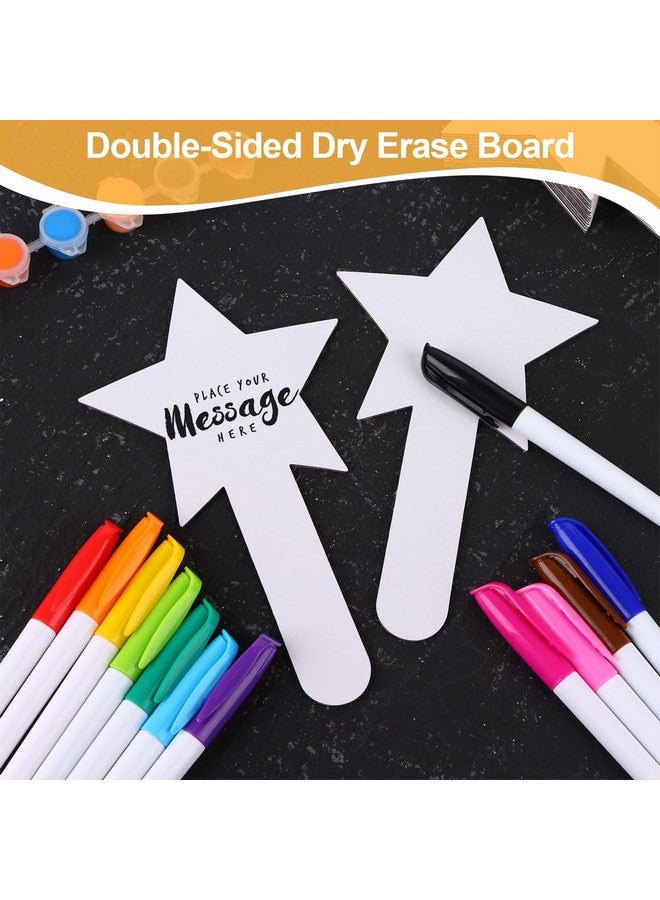Haomian 25 Pieces Star Shape Dry Erase Answer Paddles Handheld Double Sided Paddles Mini White Boards Small Dry Erase Board Auction Paddles for Students Teacher Classroom Bidding Voting Score Boards - Image 4