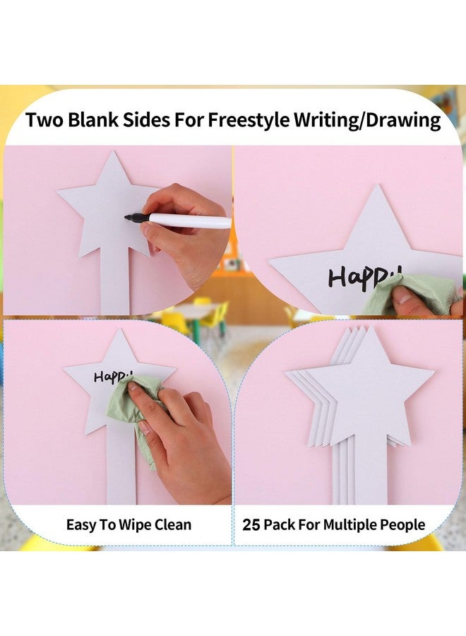 Haomian 25 Pieces Star Shape Dry Erase Answer Paddles Handheld Double Sided Paddles Mini White Boards Small Dry Erase Board Auction Paddles for Students Teacher Classroom Bidding Voting Score Boards - Image 3