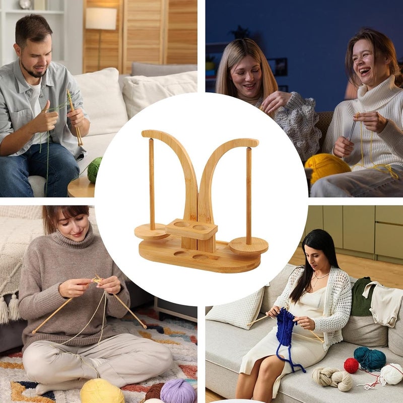Yarn Cake Winder - Double Spindles Rotating Crochet Tool - Magnetic Wool Winder | for Men Women Crocheting Handwork Craft Enthusiast Home Indoor - Image 4