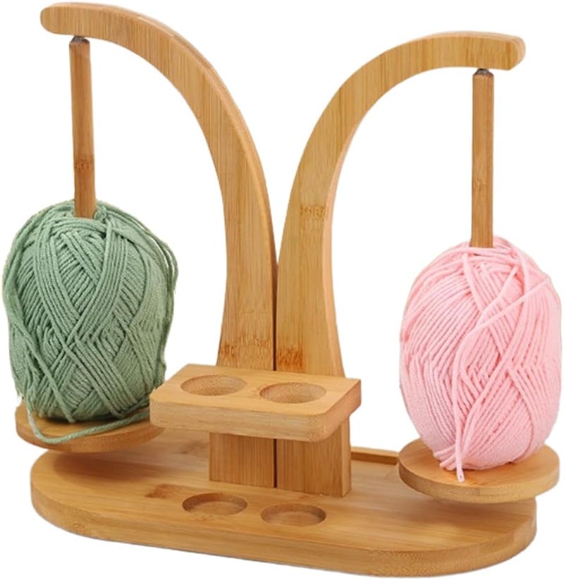 Yarn Cake Winder - Double Spindles Rotating Crochet Tool - Magnetic Wool Winder | for Men Women Crocheting Handwork Craft Enthusiast Home Indoor - Image 1