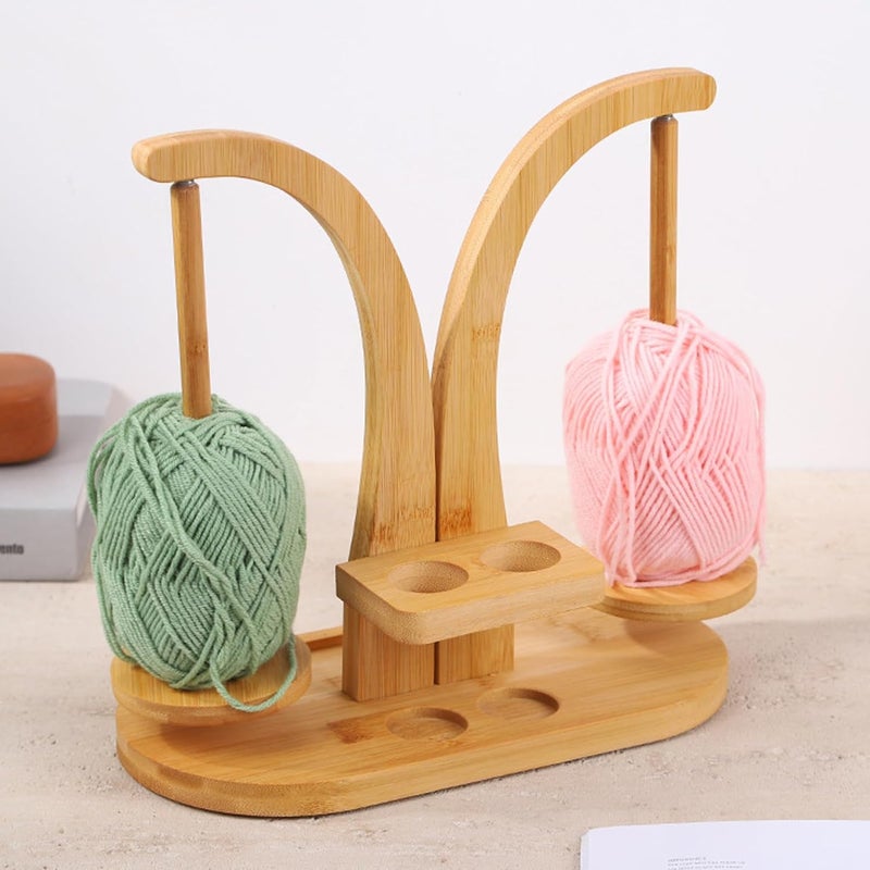 Yarn Cake Winder - Double Spindles Rotating Crochet Tool - Magnetic Wool Winder | for Men Women Crocheting Handwork Craft Enthusiast Home Indoor - Image 3