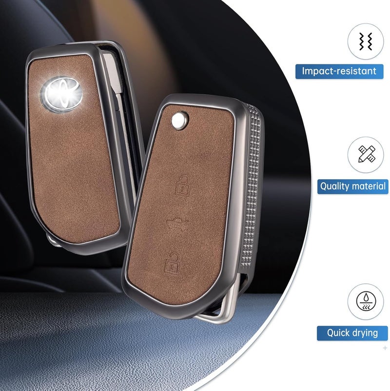 YO&YOYE Leather Key Fob Cover for Toyota - Image 3